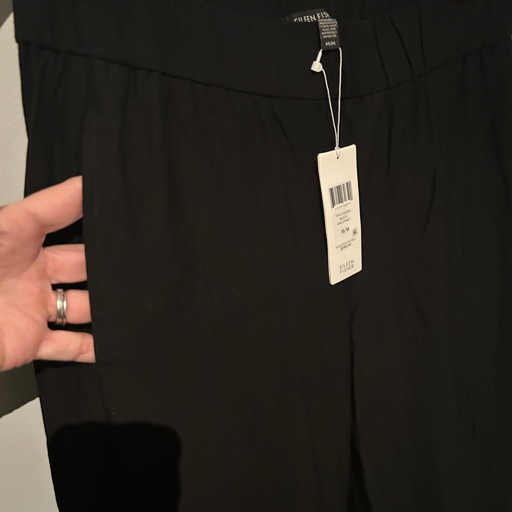 NWT Eileen Fisher Size Medium black ankle pant - Picture 4 of 9